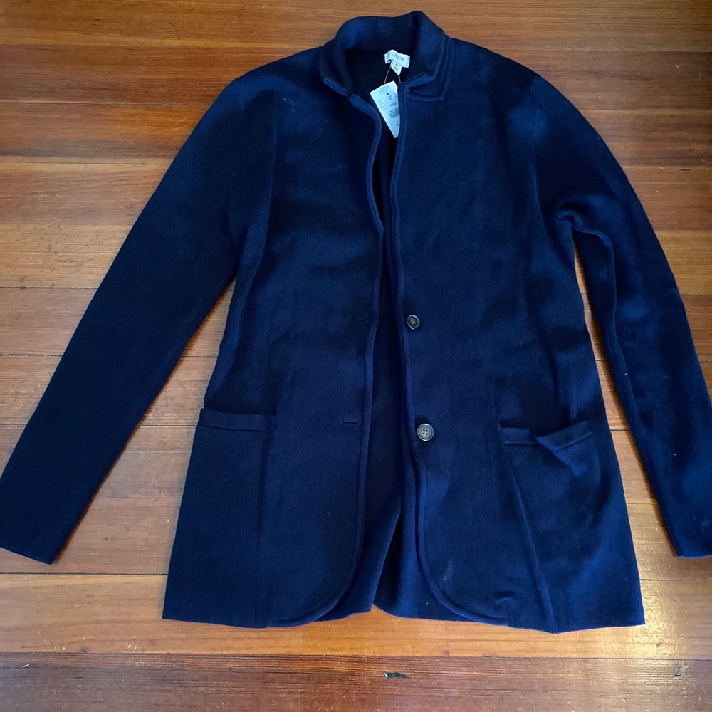 J-Crew blazer, medium, navy blue.